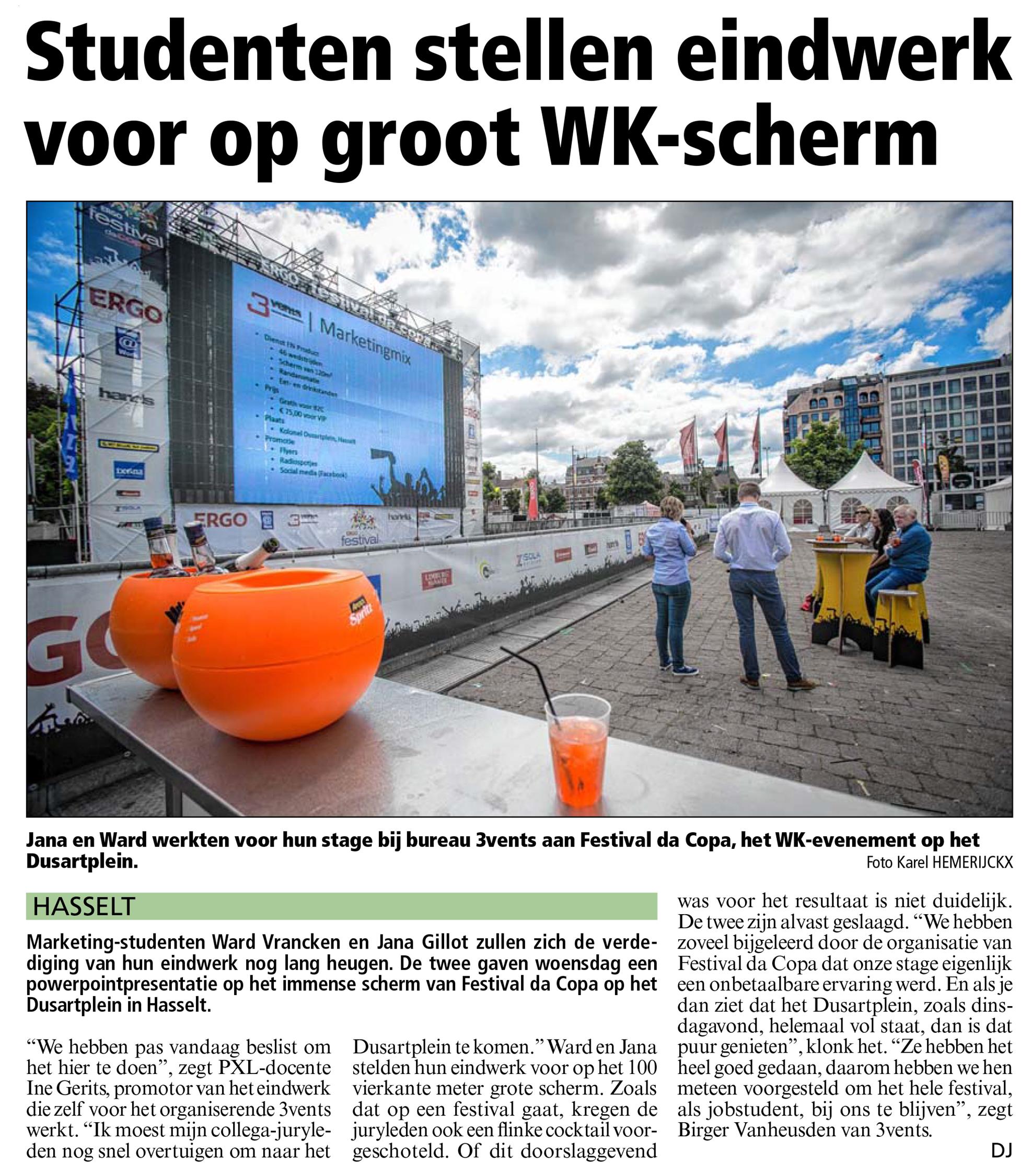 Studenten stellen eindwerk voor op groot WK-scherm